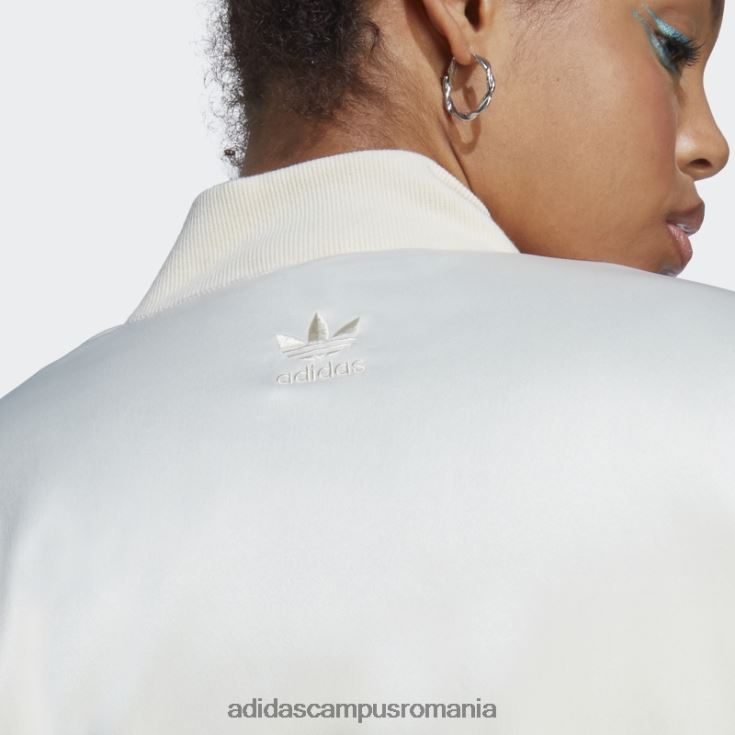 adidas campus romania geaca colegiala satinata alba femei alb J266N29794