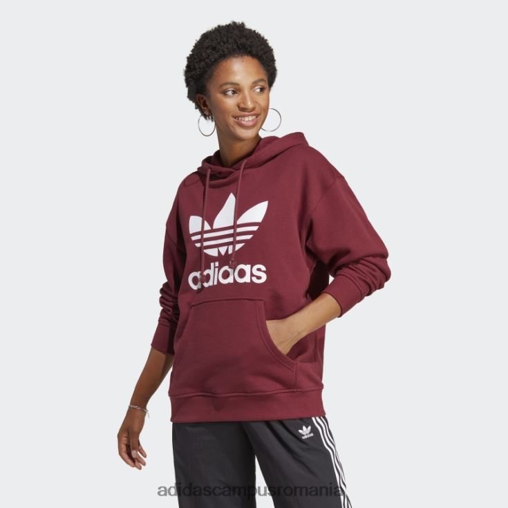 adidas campus romania hanoraș trefoil roșu femei roșu J266N29229