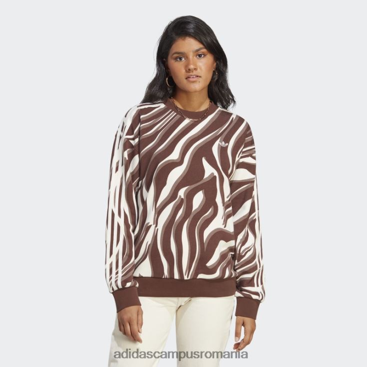 adidas campus romania hanorac abstract cu imprimeu animal, auburn femei castaniu J266N216628