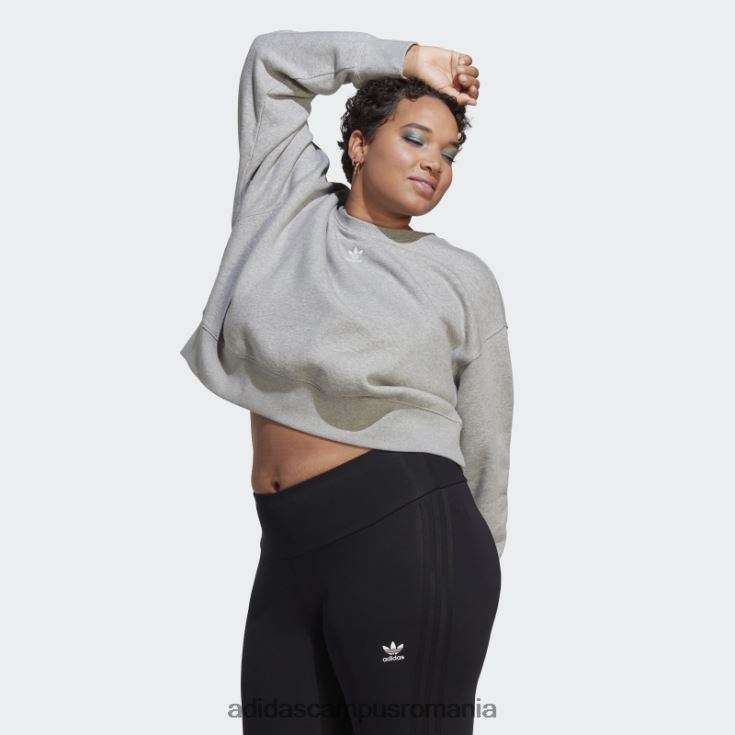 adidas campus romania hanorac adicolor essentials crew (plus size) gri mediu femei gri mediu J266N217318