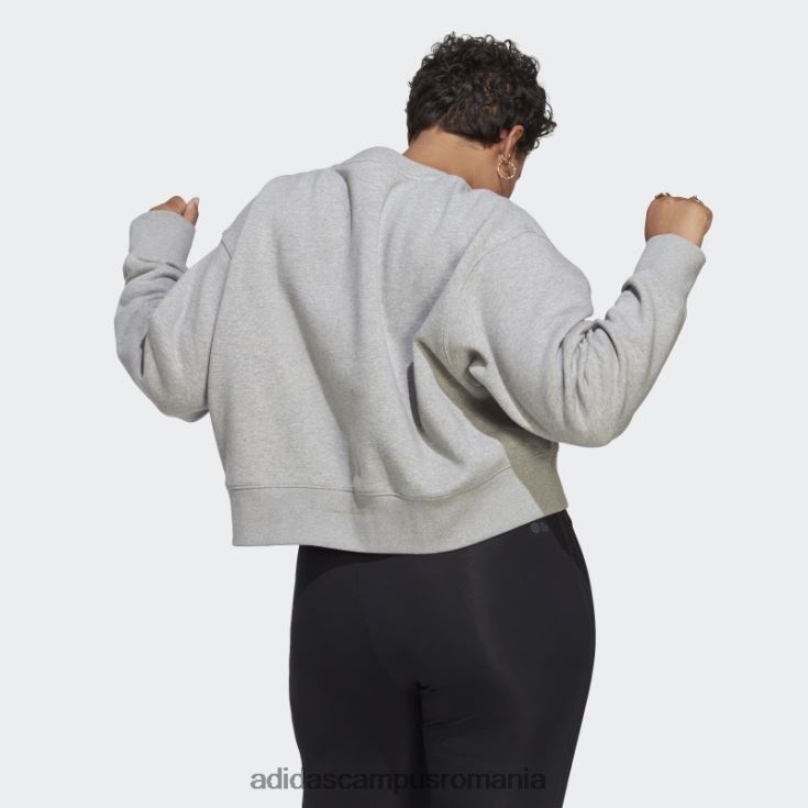 adidas campus romania hanorac adicolor essentials crew (plus size) gri mediu femei gri mediu J266N217318