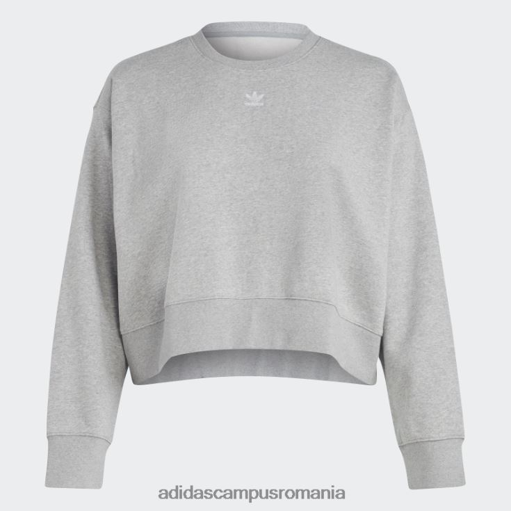 adidas campus romania hanorac adicolor essentials crew (plus size) gri mediu femei gri mediu J266N217318