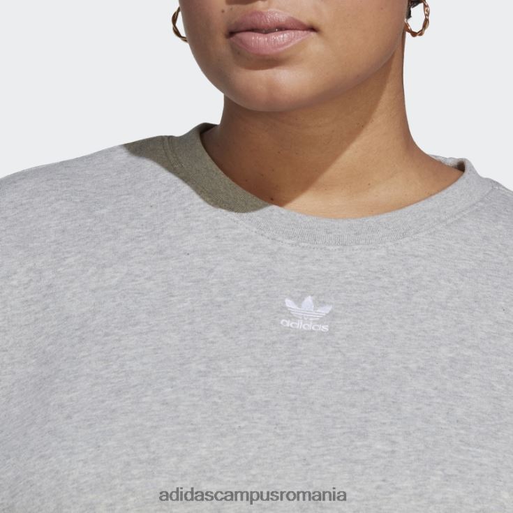 adidas campus romania hanorac adicolor essentials crew (plus size) gri mediu femei gri mediu J266N217318