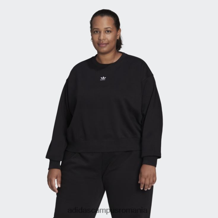 adidas campus romania hanorac adicolor essentials crew (plus size) negru adidas femei negru J266N28964