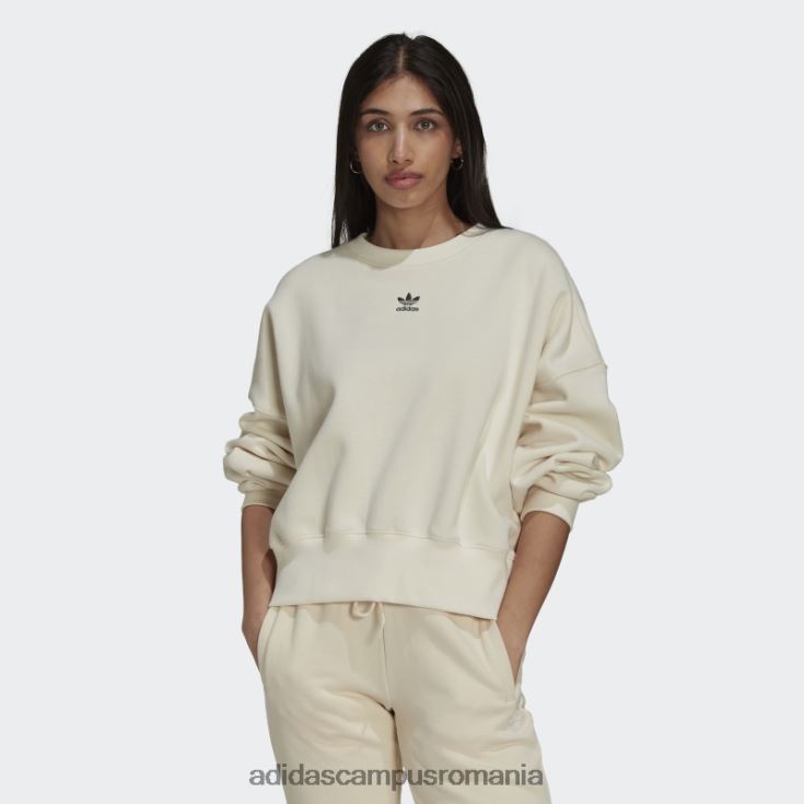 adidas campus romania hanorac alb adicolor essentials fleece femei alb J266N210462