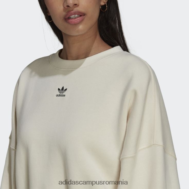adidas campus romania hanorac alb adicolor essentials fleece femei alb J266N210462