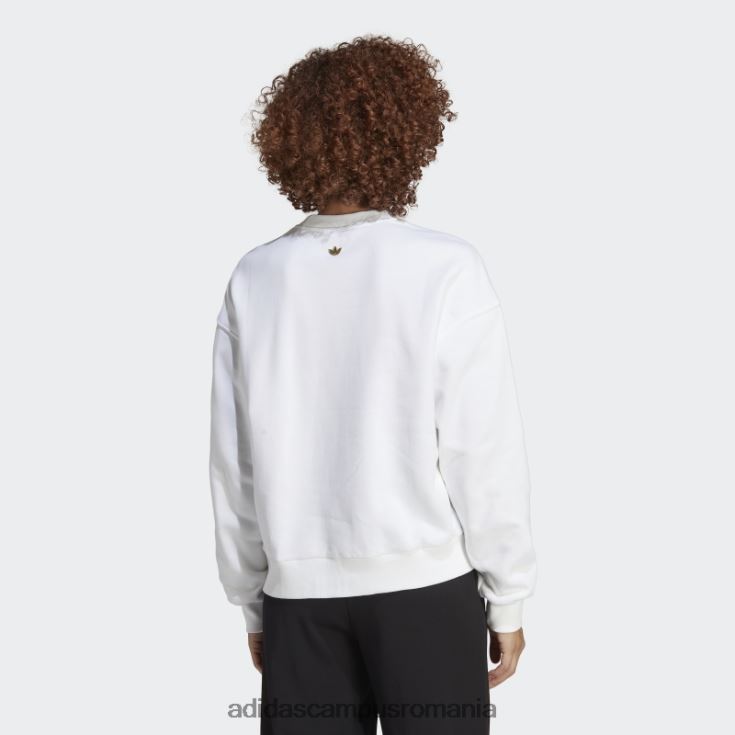adidas campus romania hanorac alb cu mânecă lungă, cu umplutură cu trefoil, cu grafic alb femei alb J266N29820