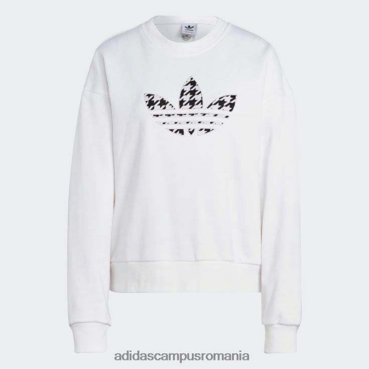 adidas campus romania hanorac alb cu mânecă lungă, cu umplutură cu trefoil, cu grafic alb femei alb J266N29820