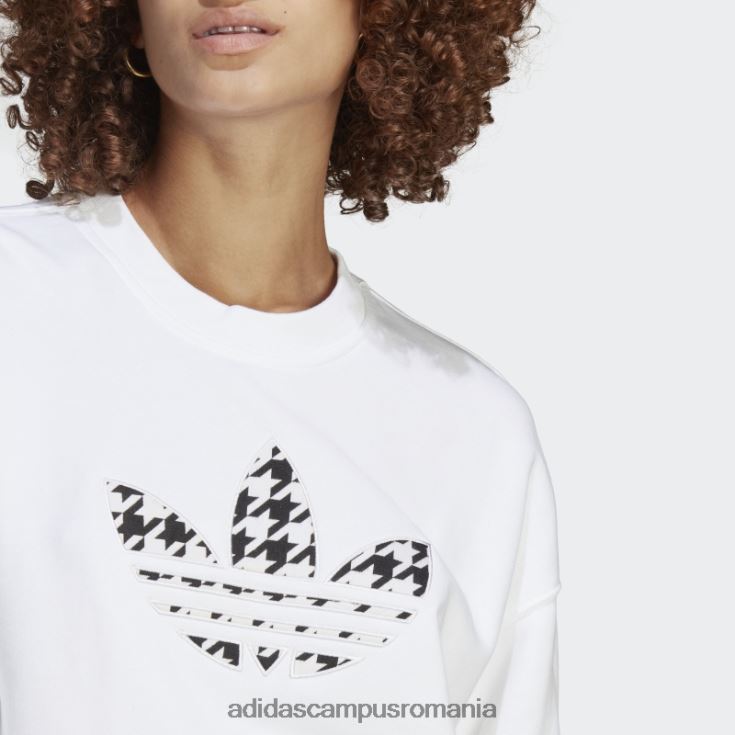 adidas campus romania hanorac alb cu mânecă lungă, cu umplutură cu trefoil, cu grafic alb femei alb J266N29820