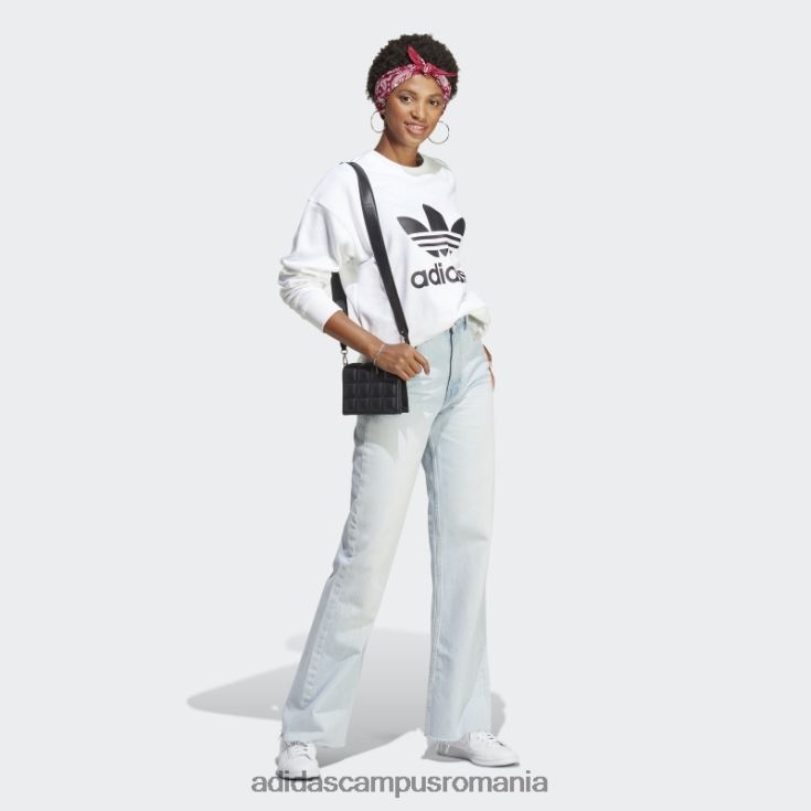 adidas campus romania hanorac alb trefoil crew adidas femei alb J266N22361