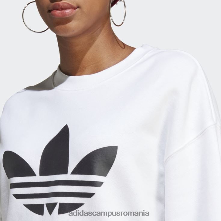 adidas campus romania hanorac alb trefoil crew adidas femei alb J266N22361
