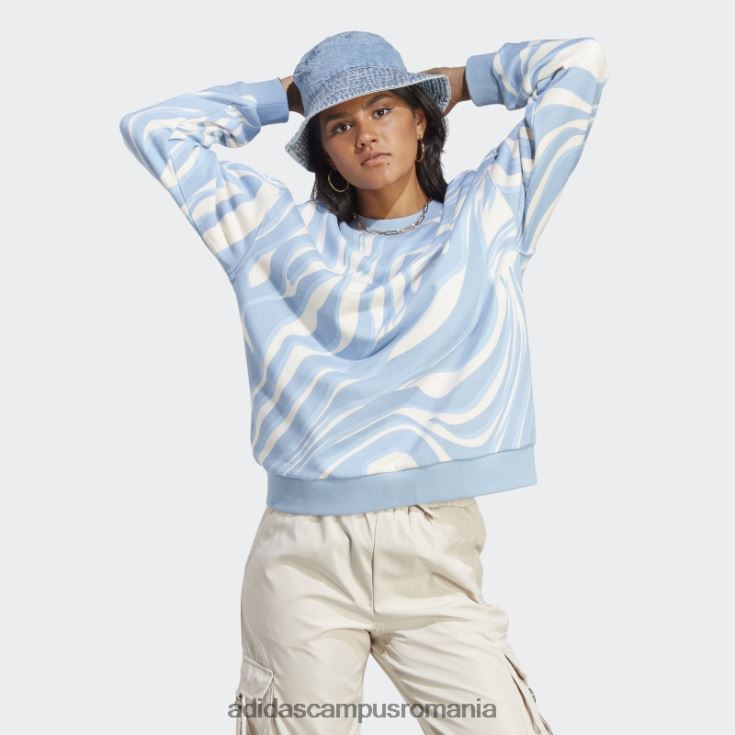 adidas campus romania hanorac cu imprimeu animal, abstract sky ambiental femei cerul ambiental J266N29227