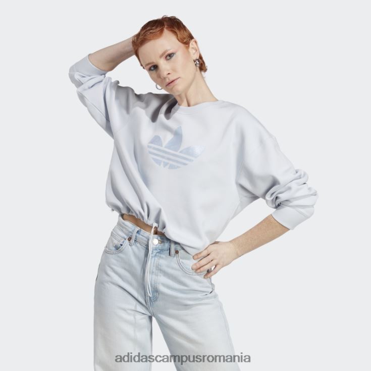 adidas campus romania hanorac cu umplutură trefoil imprimeu marmură albastru femei albastru J266N29673