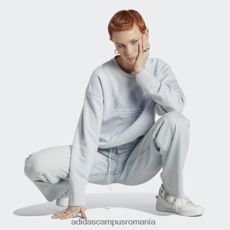 adidas campus romania hanorac cu umplutură trefoil imprimeu marmură albastru femei albastru J266N29673