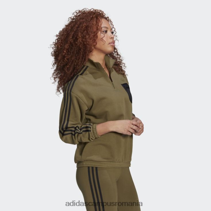 adidas campus romania hanorac măsliniu cu fermoar sfert femei măsline J266N217537