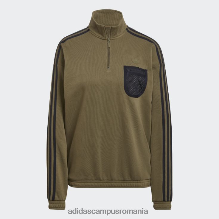 adidas campus romania hanorac măsliniu cu fermoar sfert femei măsline J266N217537