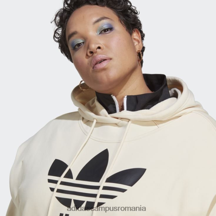 adidas campus romania hanorac mereu original trefoil (plus size) alb adidas femei alb J266N29876