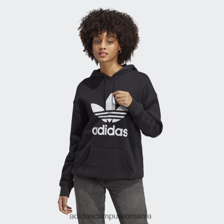 adidas campus romania hanorac negru adicolor trefoil fierbinte femei alb negru J266N28847