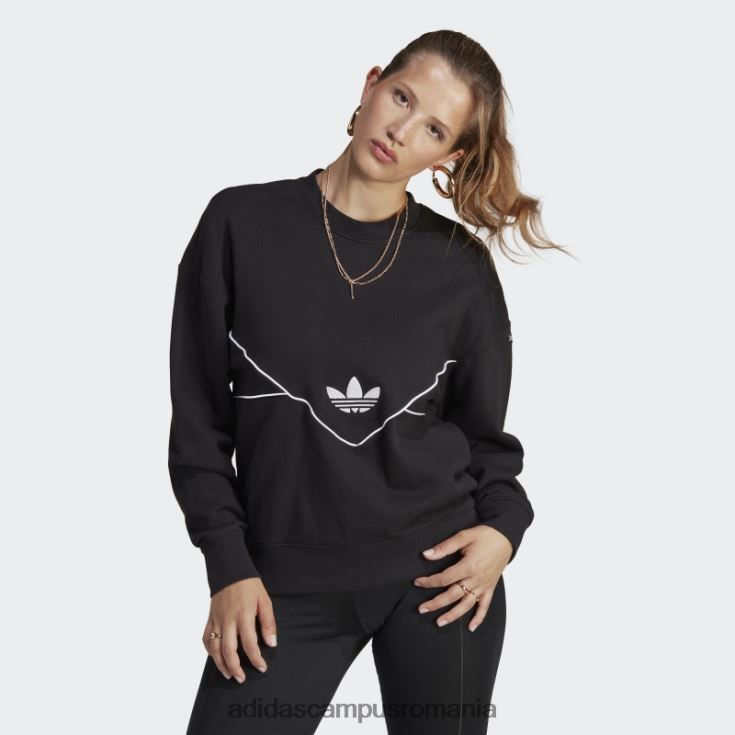 adidas campus romania hanorac negru boyfriend crew femei negru J266N216630