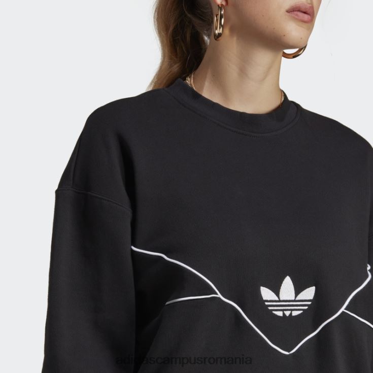 adidas campus romania hanorac negru boyfriend crew femei negru J266N216630