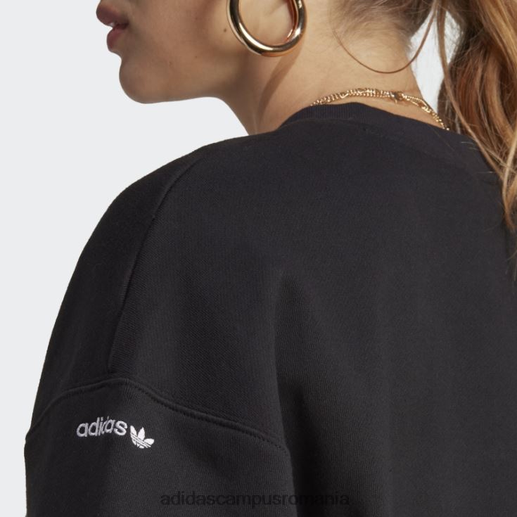 adidas campus romania hanorac negru boyfriend crew femei negru J266N216630