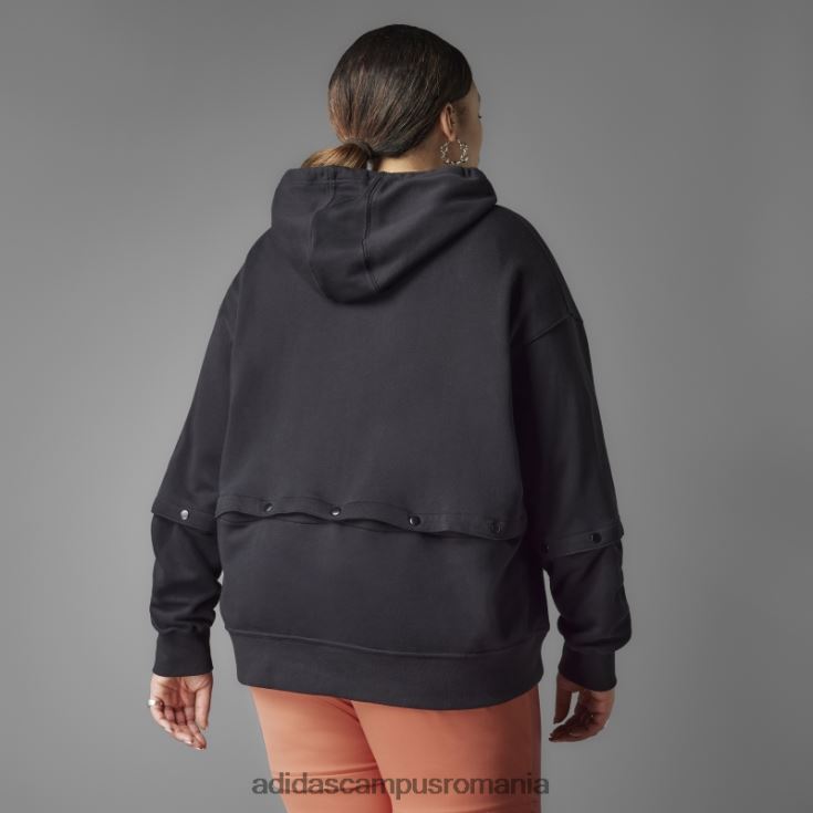 adidas campus romania hanorac negru, întotdeauna original, cu butoane cu apăsare (plus mărime) femei negru J266N210775
