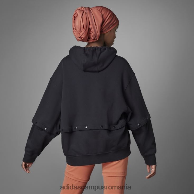 adidas campus romania hanorac negru, întotdeauna original, cu nasturi snap femei negru J266N217531