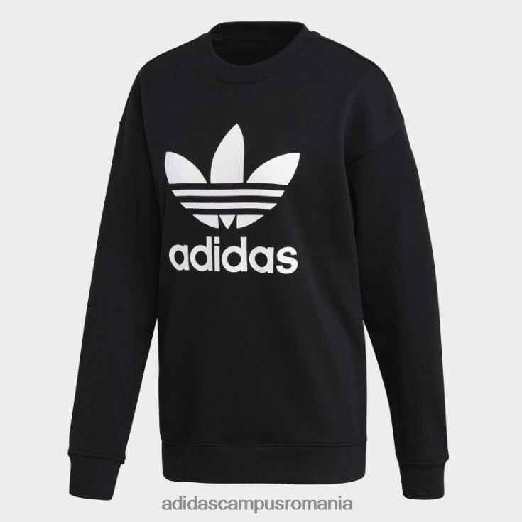 adidas campus romania hanorac negru trefoil crew femei alb negru J266N22717
