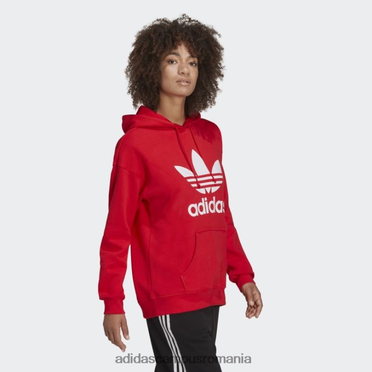 adidas campus romania hanorac roșu de modă adicolor trefoil femei roșu J266N210251