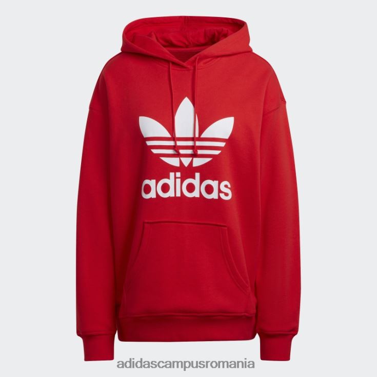 adidas campus romania hanorac roșu de modă adicolor trefoil femei roșu J266N210251