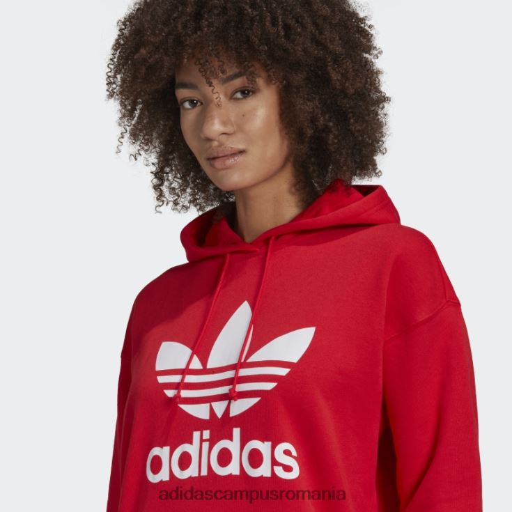 adidas campus romania hanorac roșu de modă adicolor trefoil femei roșu J266N210251