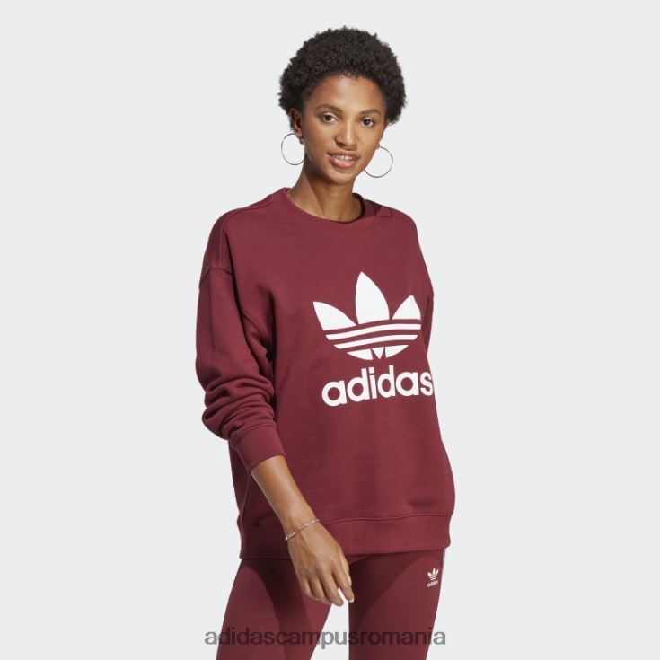 adidas campus romania hanorac roșu trefoil crew elegant femei roșu J266N29148
