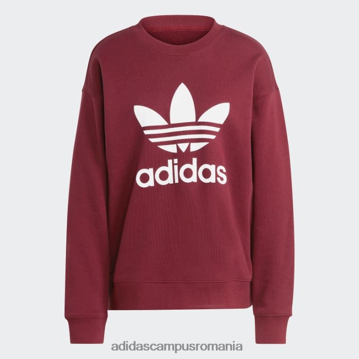 adidas campus romania hanorac roșu trefoil crew elegant femei roșu J266N29148