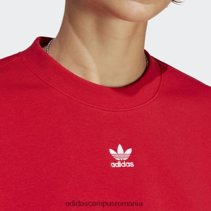 adidas campus romania hanorac scarlet adicolor essentials crew femei stacojiu J266N29580