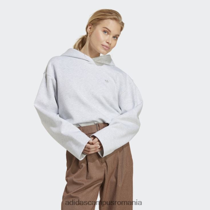 adidas campus romania hanorac scurt gri deschis heather premium essentials femei erica gri deschis J266N29323