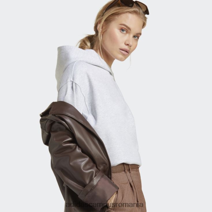 adidas campus romania hanorac scurt gri deschis heather premium essentials femei erica gri deschis J266N29323