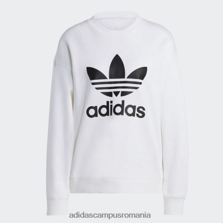 adidas campus romania hanorac trefoil crew alb elegant femei alb J266N217472