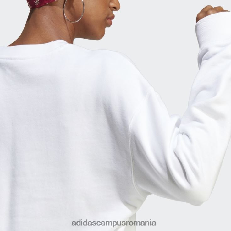 adidas campus romania hanorac trefoil crew alb elegant femei alb J266N217472
