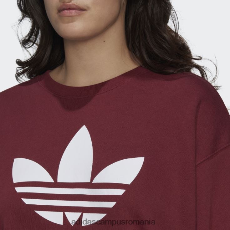 adidas campus romania hanorac trefoil crew (mărime plus) roșu femei roșu J266N216519