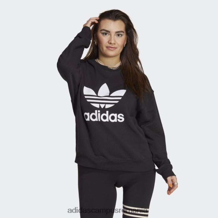 adidas campus romania hanorac trefoil crew negru femei negru J266N22360