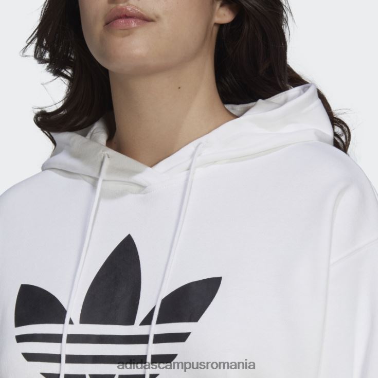 adidas campus romania hanorac trefoil (plus size) alb femei alb J266N216597