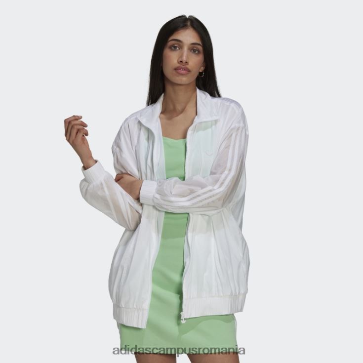 adidas campus romania jachetă adicolor supradimensionată ripstop albă femei alb J266N23253