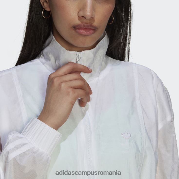 adidas campus romania jachetă adicolor supradimensionată ripstop albă femei alb J266N23253