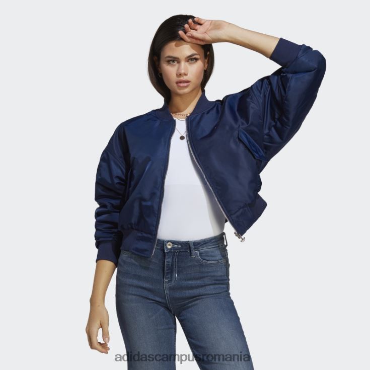 adidas campus romania jachetă bomber crop reversibil originals night indigo femei noapte indigo/albastru J266N210094