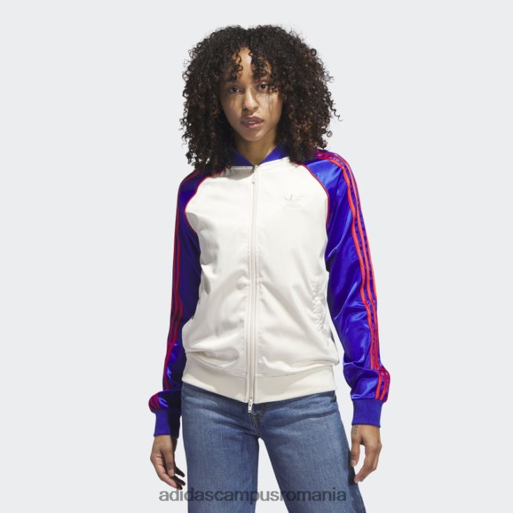 adidas campus romania jachetă de sport din satin alb femei alb/albastru J266N29002