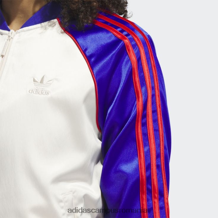 adidas campus romania jachetă de sport din satin alb femei alb/albastru J266N29002