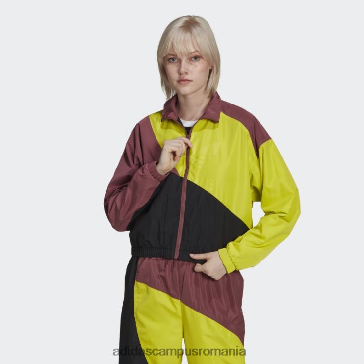 adidas campus romania jachetă neagră adicolor colorblock femei negru/shock slime/burgundy J266N23239