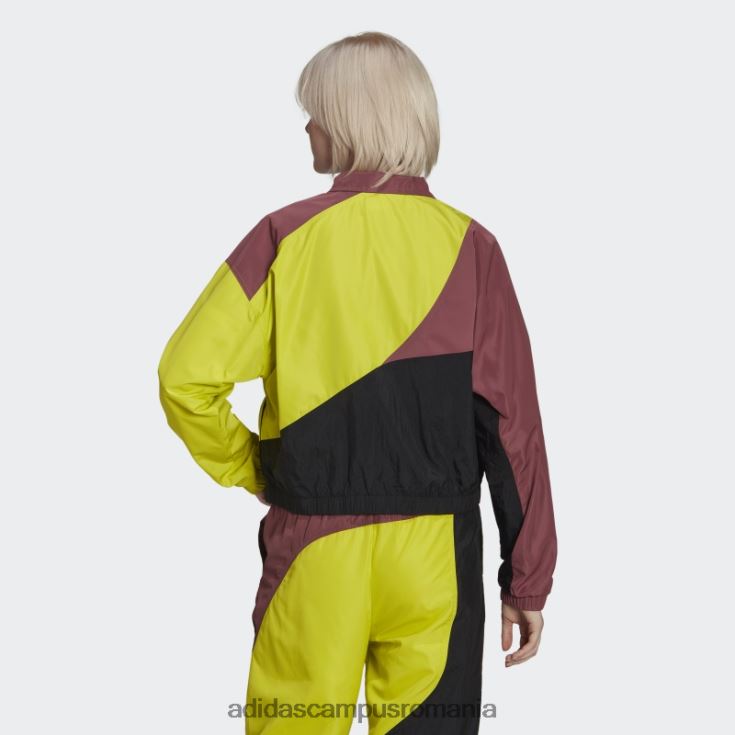 adidas campus romania jachetă neagră adicolor colorblock femei negru/shock slime/burgundy J266N23239