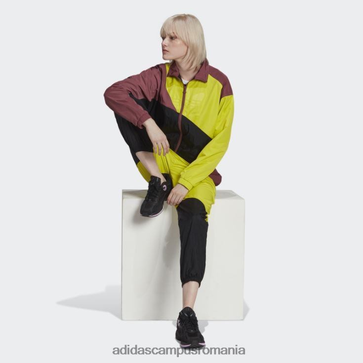 adidas campus romania jachetă neagră adicolor colorblock femei negru/shock slime/burgundy J266N23239