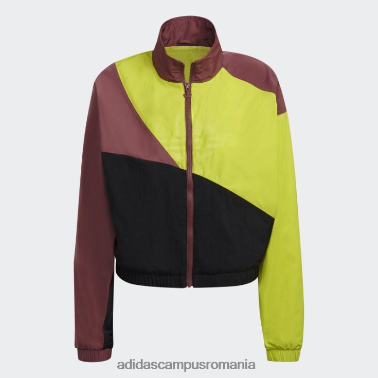 adidas campus romania jachetă neagră adicolor colorblock femei negru/shock slime/burgundy J266N23239